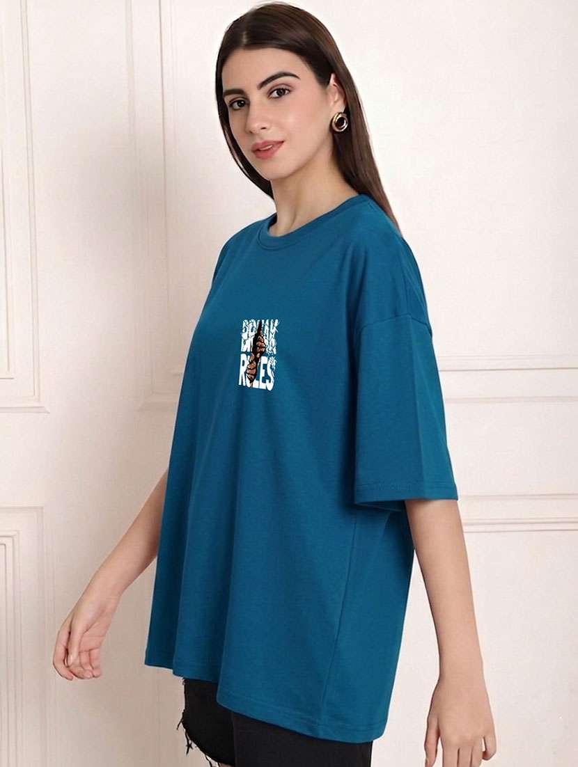 women printed short sleeves oversized t-shirt - 22556322 -  Standard Image - 2