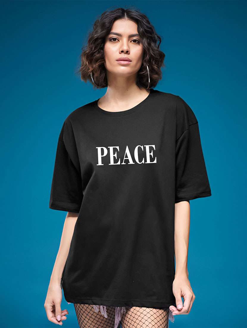women printed short sleeves oversized t-shirt - 22556394 -  Standard Image - 2