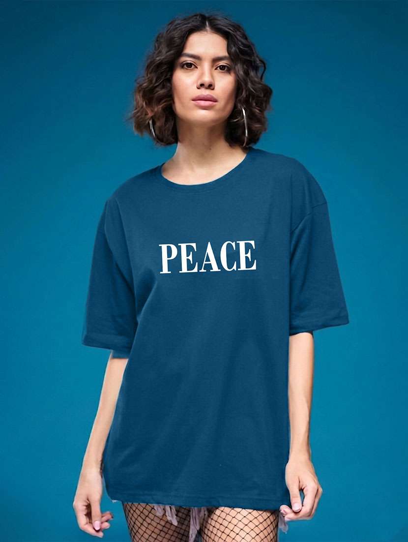 women printed short sleeves oversized t-shirt - 22556398 -  Standard Image - 2
