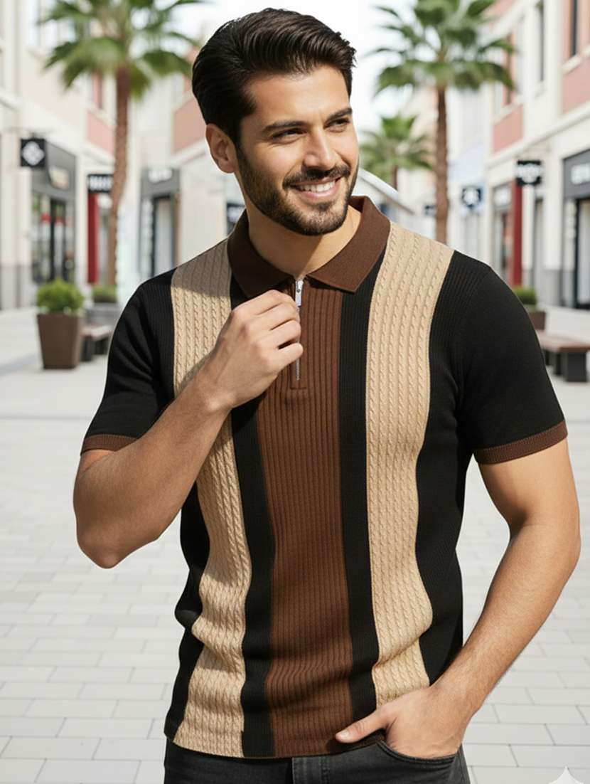 men color block short sleeve regular fit polo t-shirt - 22556518 -  Standard Image - 2