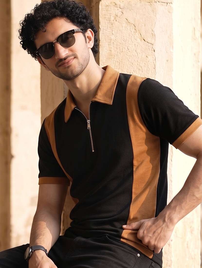 men color block short sleeve regular fit polo t-shirt - 22556738 -  Standard Image - 2