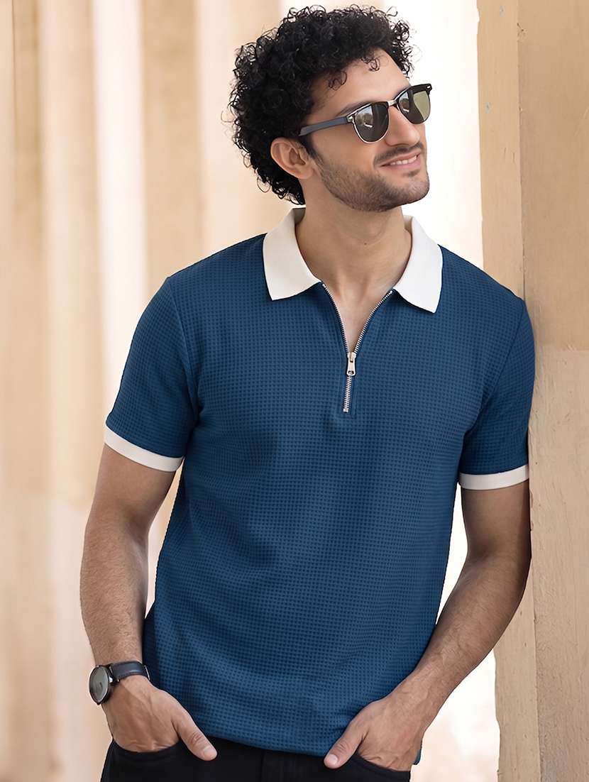 men textured short sleeve regular fit polo t-shirt - 22556787 -  Standard Image - 2