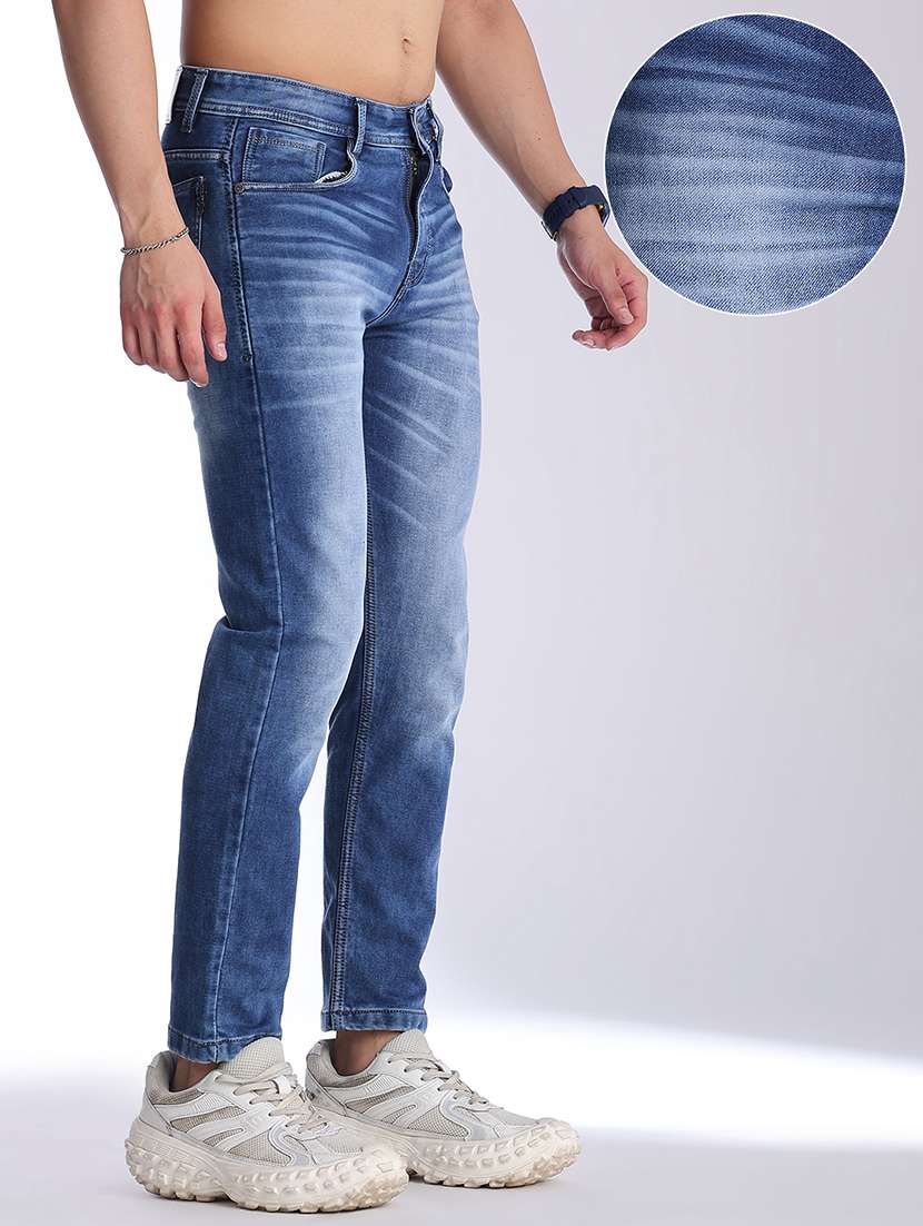 men washed mid rise ankle length slim fit jeans - 22556890 -  Standard Image - 2