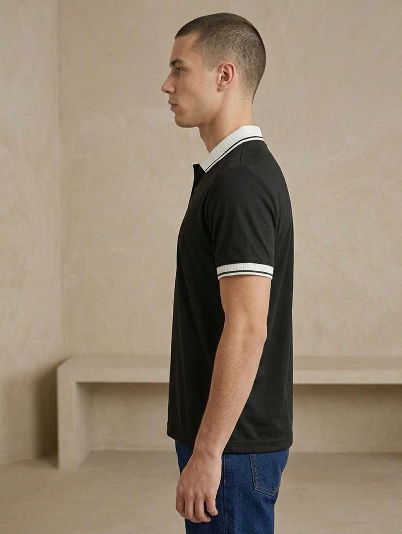 men solid short sleeve regular fit polo t-shirt - 22557007 -  Standard Image - 2