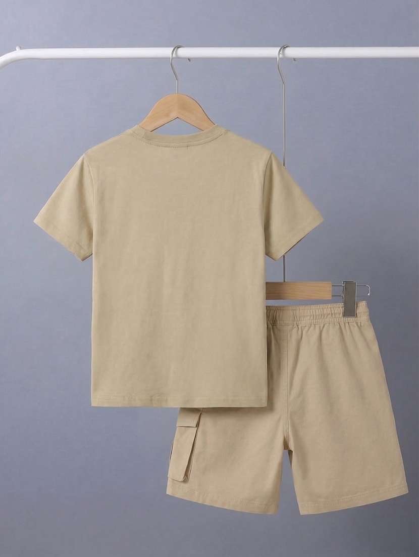 Boys Printed Round Neck T-shirt And Shorts Set - 22557051 -  Standard Image - 2
