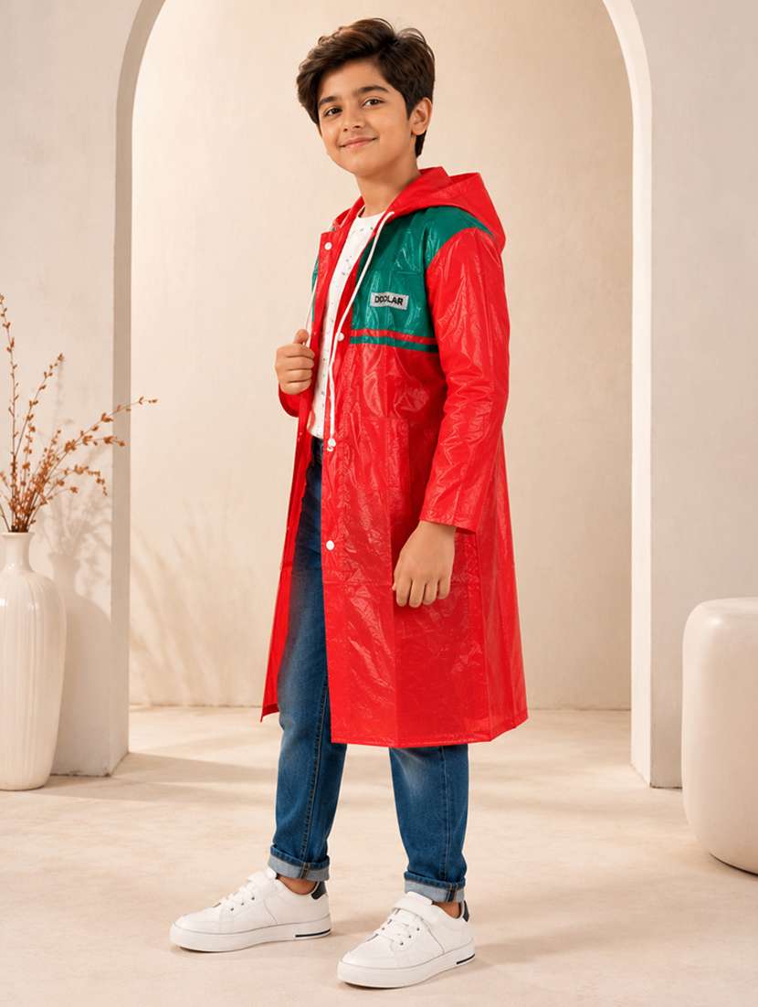 kids colourblocked long sleeves raincoat - 22557152 -  Standard Image - 2