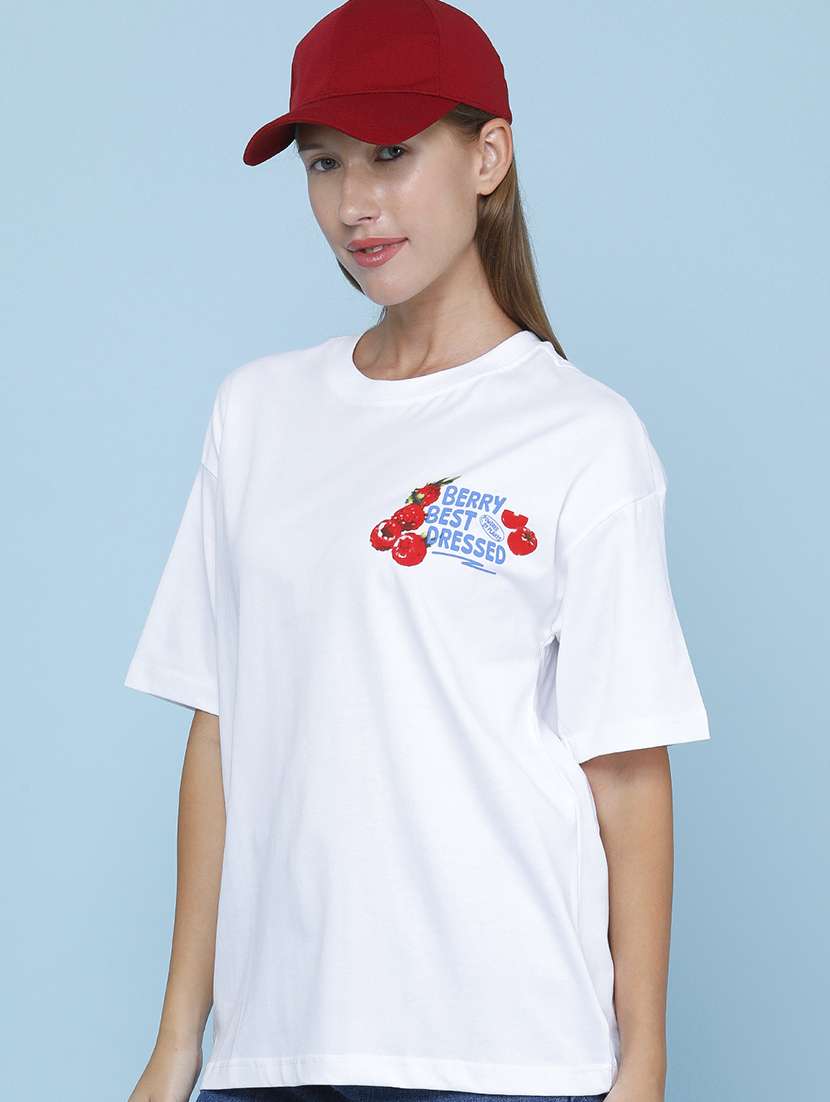 women printed short sleeves oversized t-shirt - 22557290 -  Standard Image - 2