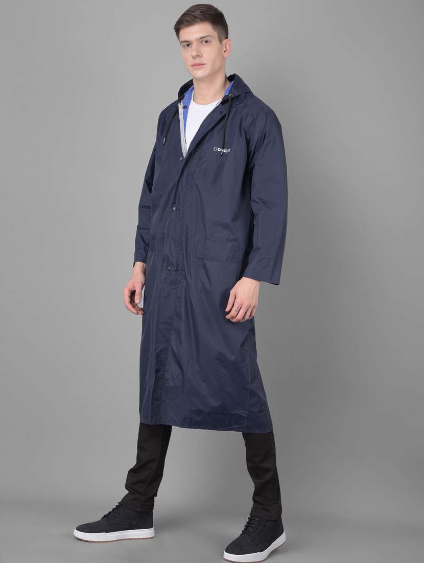 men solid long sleeve hooded raincoat - 22557294 -  Standard Image - 2