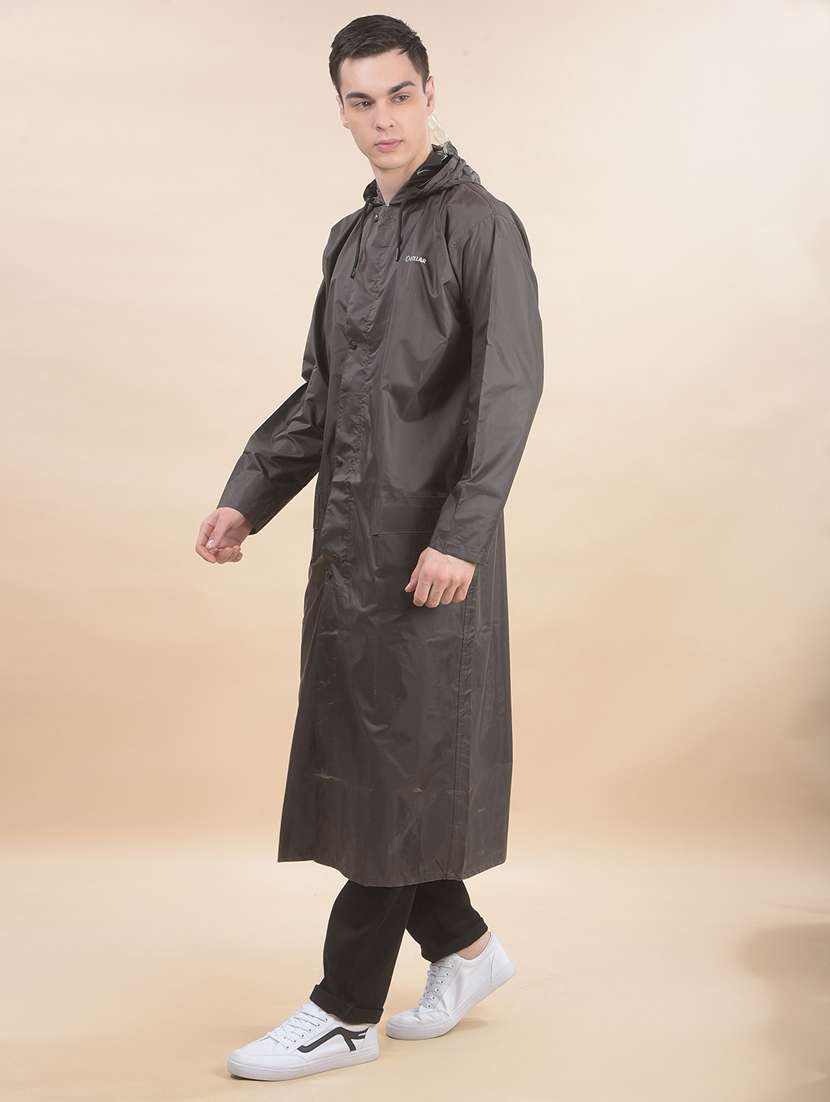 men solid long sleeve hooded raincoat - 22557295 -  Standard Image - 2