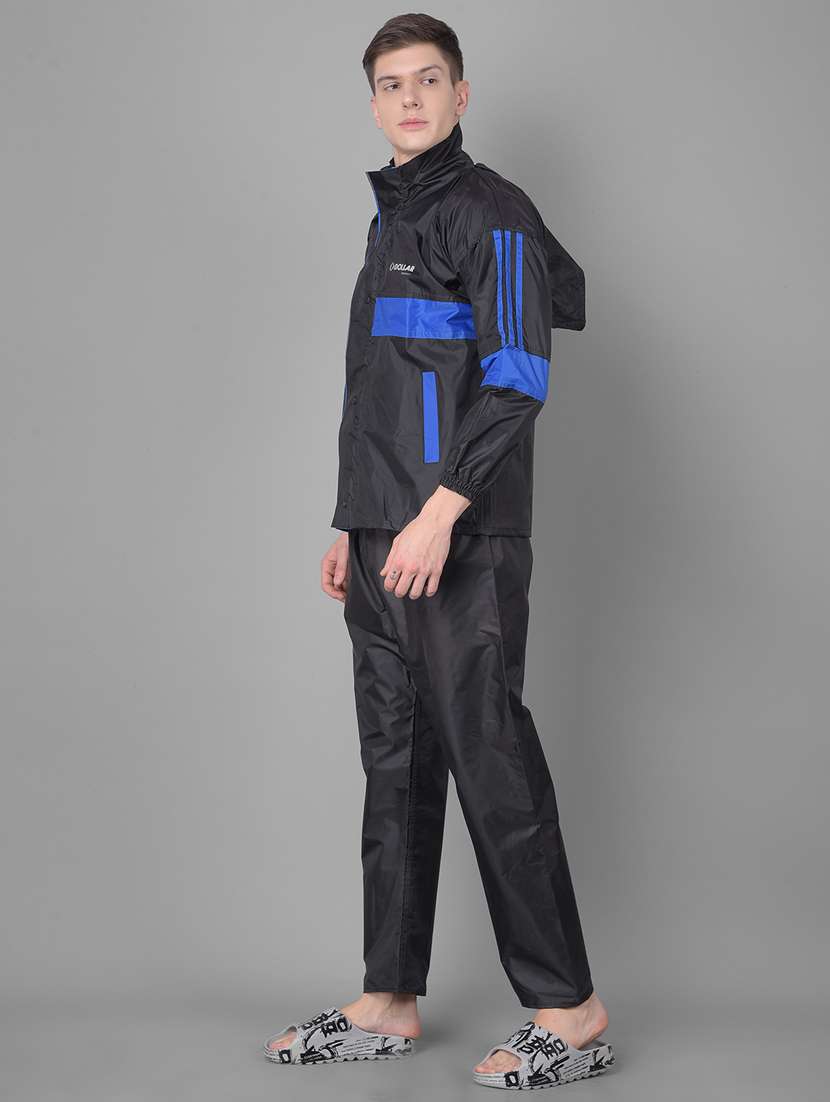 Men Color Block Long Sleeve Hooded Rain Suit Set - 22557389 -  Standard Image - 2