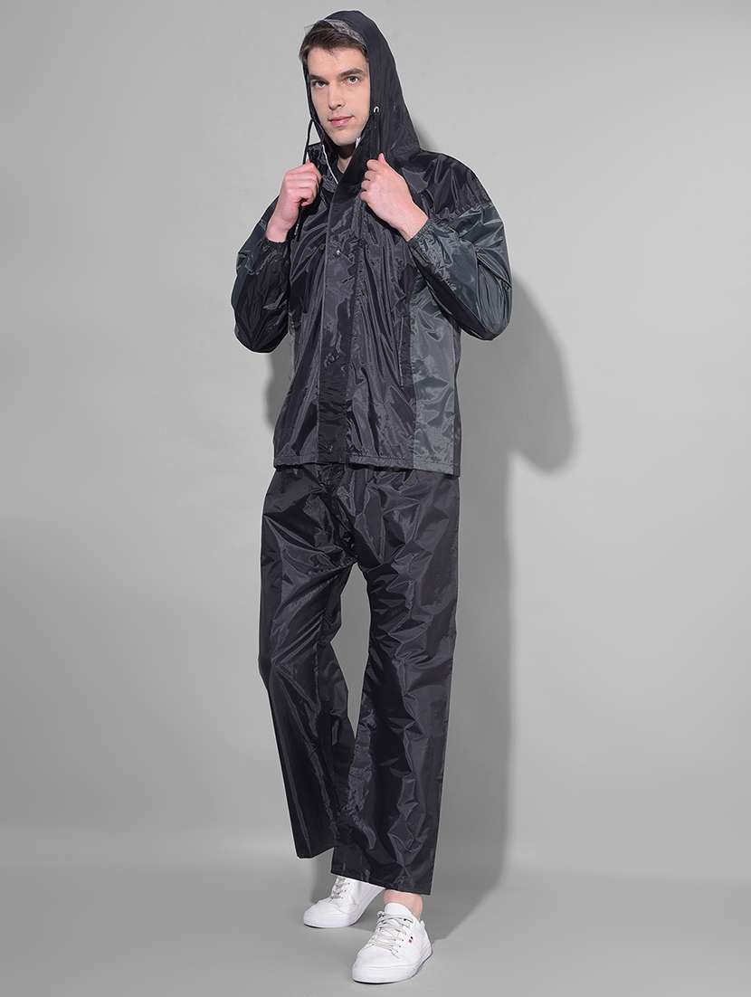 men solid long sleeve hooded rain suit set - 22557559 -  Standard Image - 2