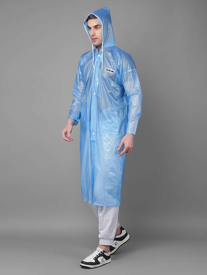 men textured long sleeve hooded raincoat - 22557606 -  Standard Image - 2
