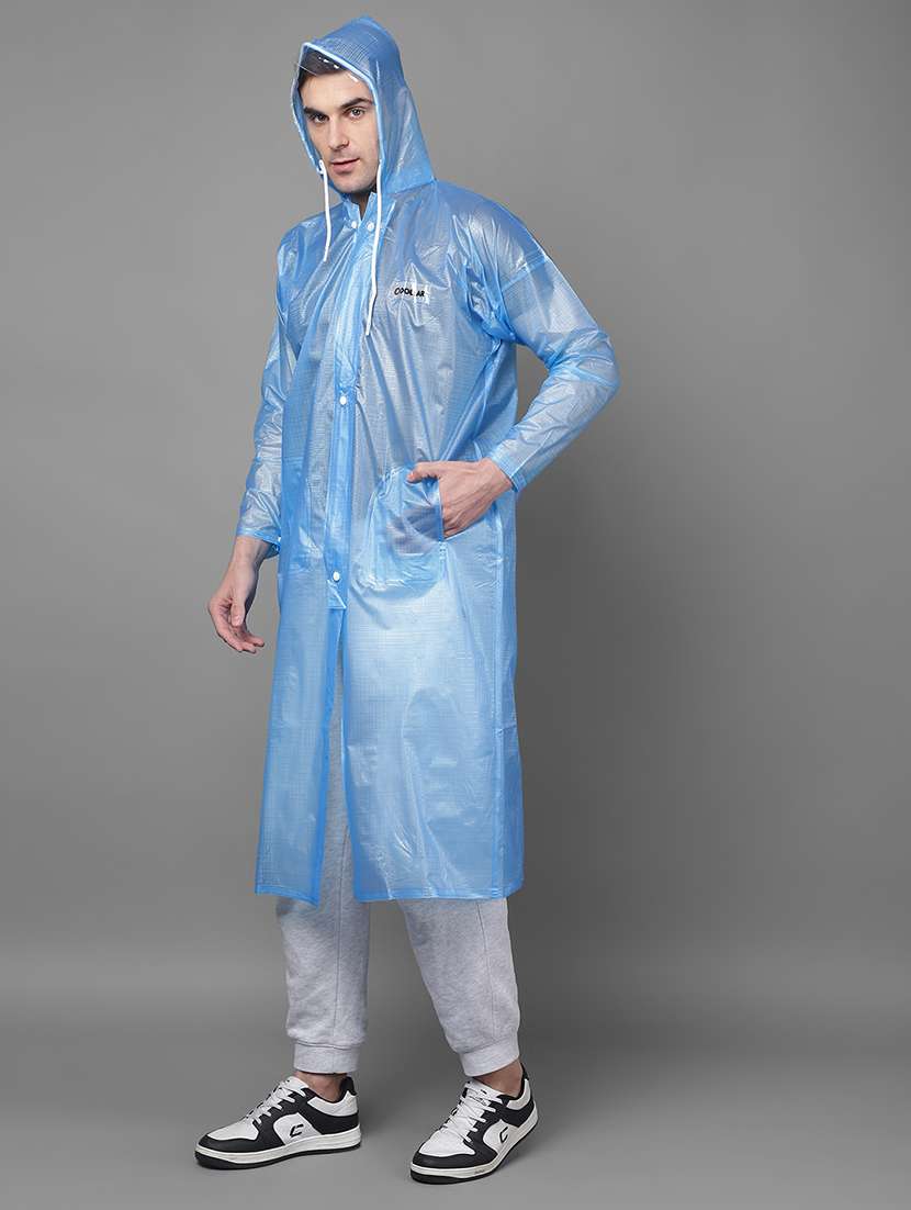 men checkered long sleeve hooded raincoat - 22557611 -  Standard Image - 2