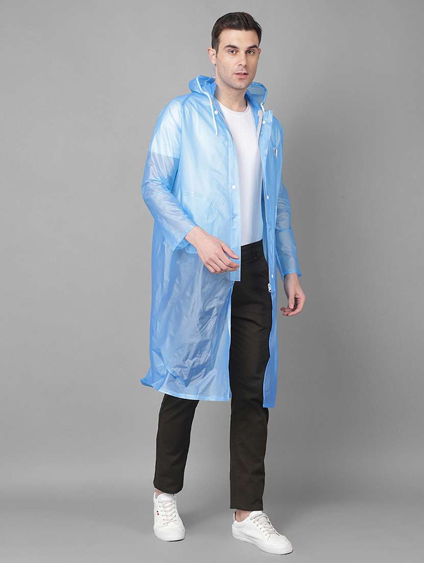 men textured long sleeve hooded raincoat - 22557622 -  Standard Image - 2