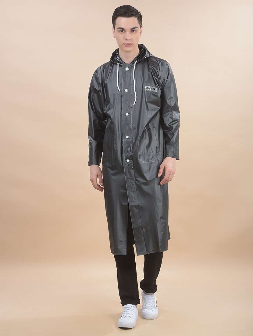 men solid long sleeve hooded raincoat - 22557636 -  Standard Image - 2