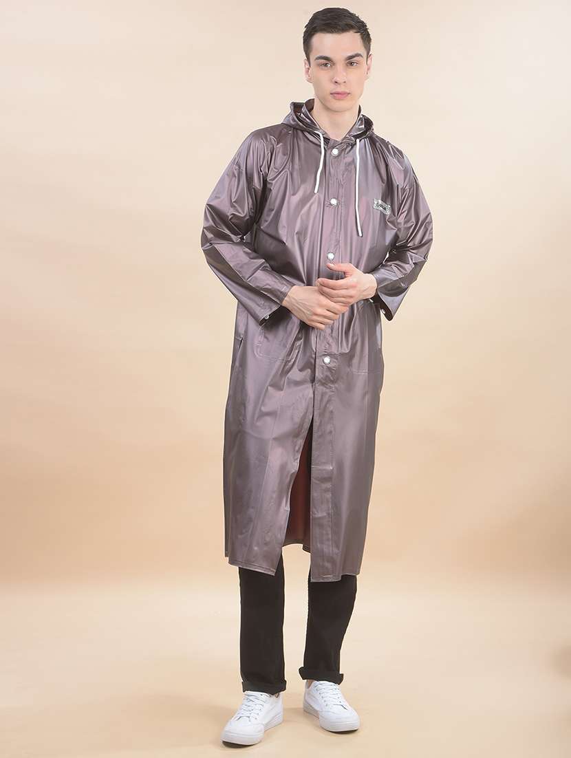 men solid long sleeve hooded raincoat - 22557639 -  Standard Image - 2