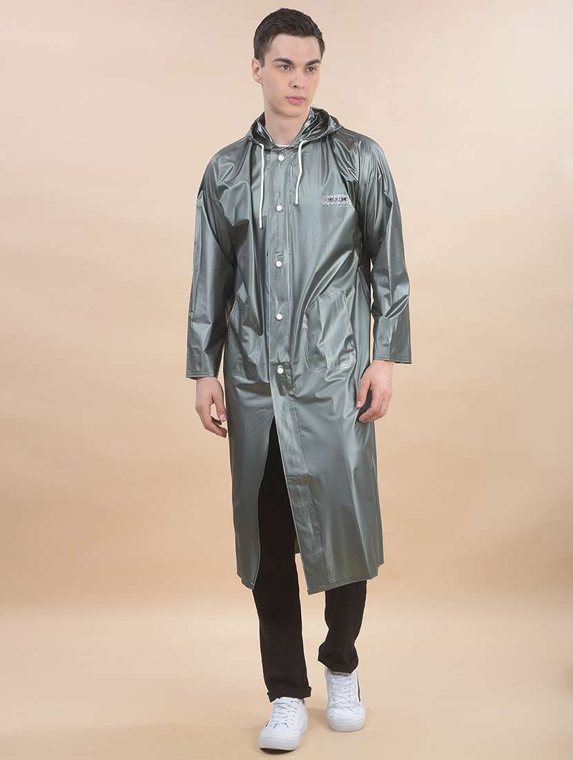 men solid long sleeve hooded raincoat - 22557641 -  Standard Image - 2