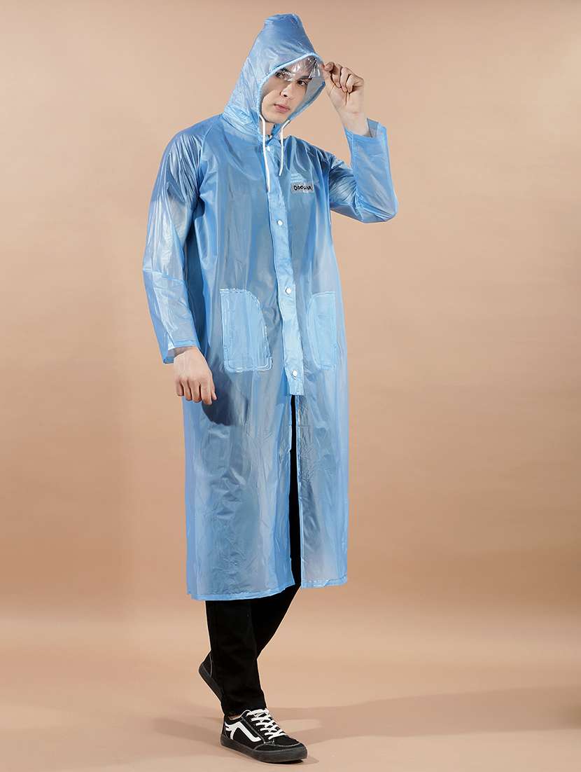 men solid long sleeve hooded raincoat - 22557643 -  Standard Image - 2