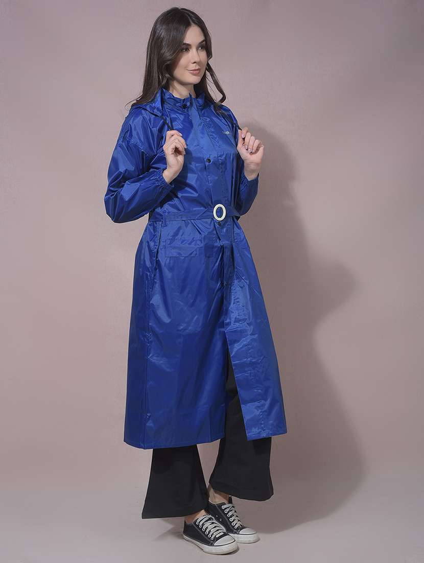 women solid long sleeves raincoat - 22557691 -  Standard Image - 2