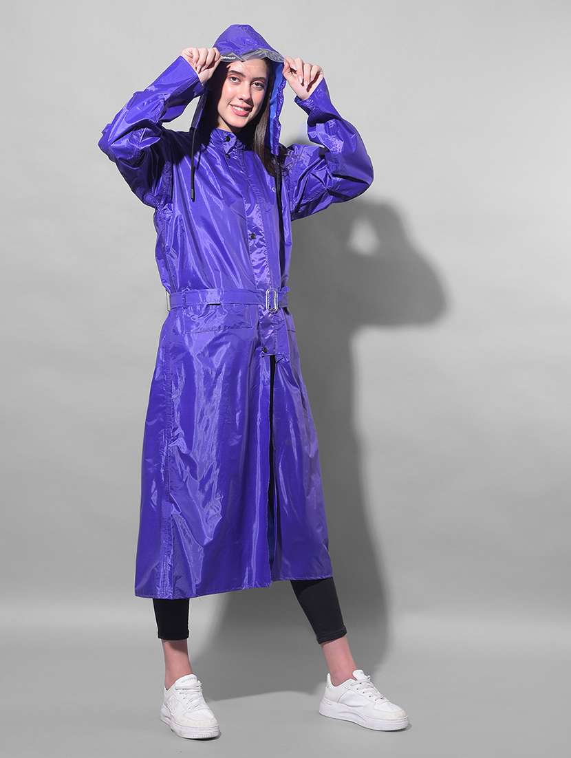 women solid long sleeves raincoat - 22557698 -  Standard Image - 2