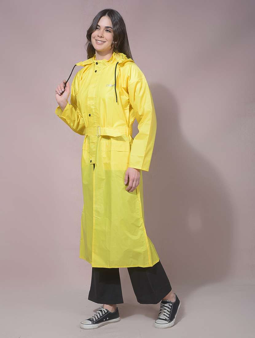 women solid long sleeves raincoat - 22557699 -  Standard Image - 2