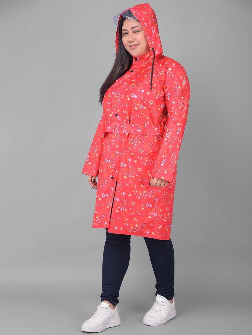 Women Printed Long Sleeves Raincoat - 22557703 -  Standard Image - 2