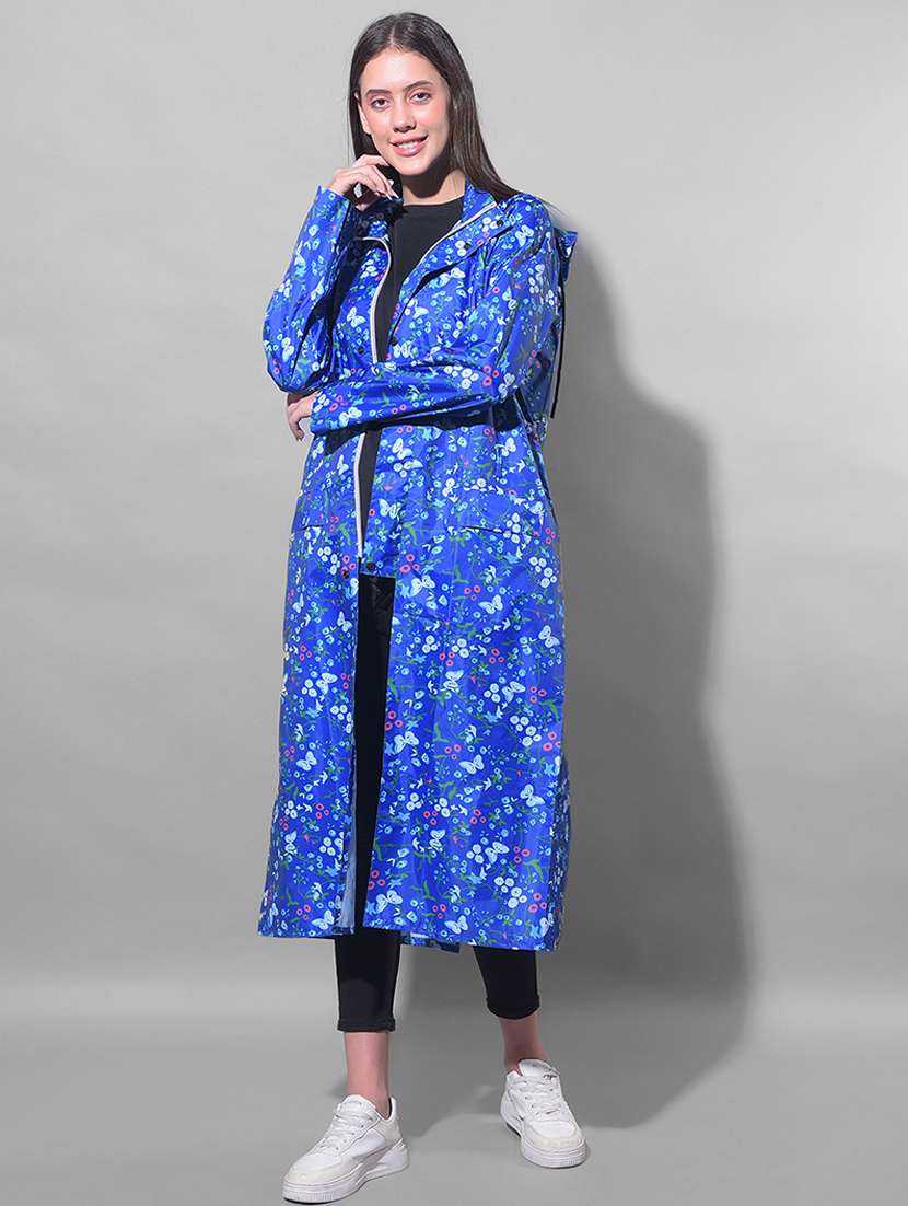 women printed long sleeves raincoat