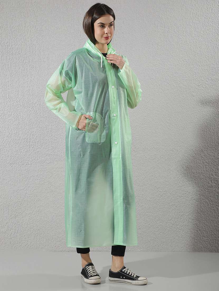 women self design long sleeves raincoat - 22557736 -  Standard Image - 2