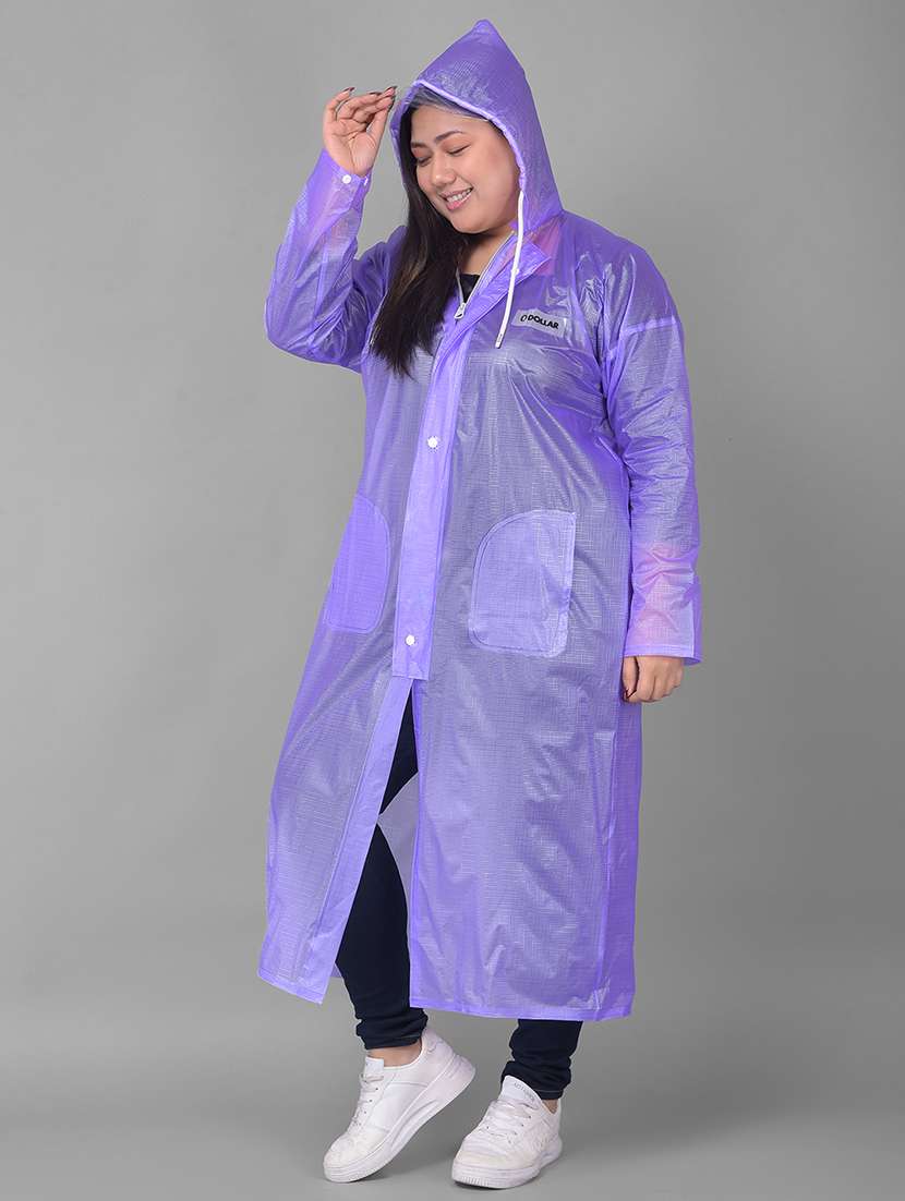 women self design long sleeves raincoat - 22557738 -  Standard Image - 2