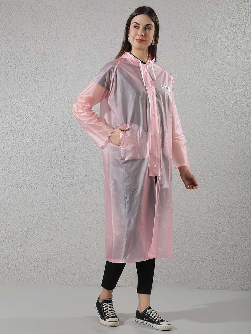 women self design long sleeves raincoat - 22557744 -  Standard Image - 2