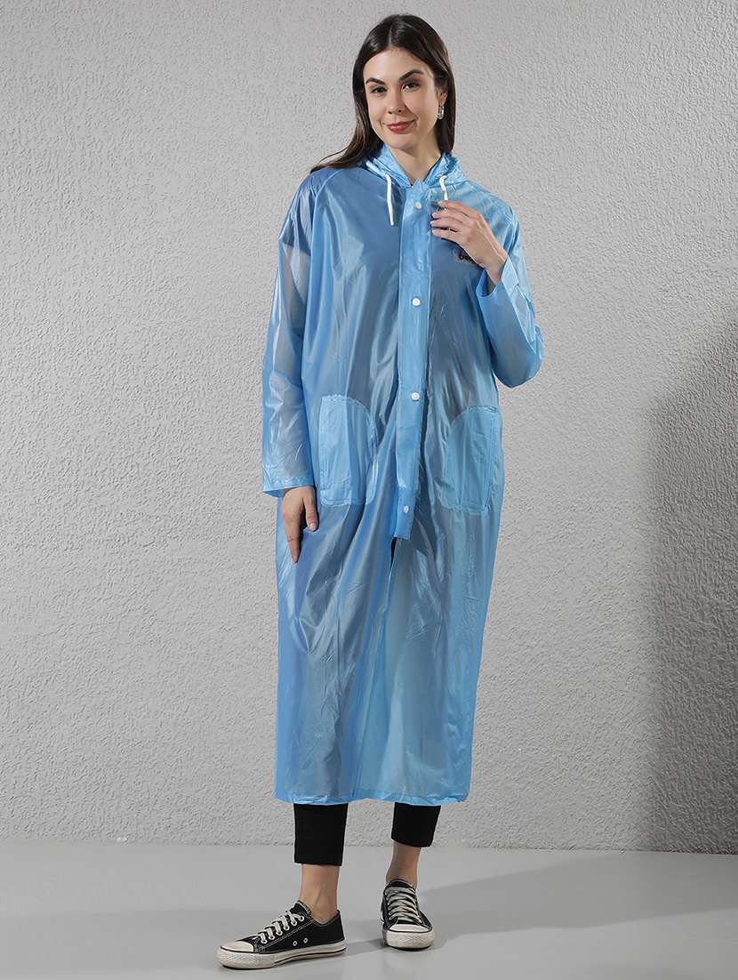 women solid long sleeves raincoat - 22557750 -  Standard Image - 2