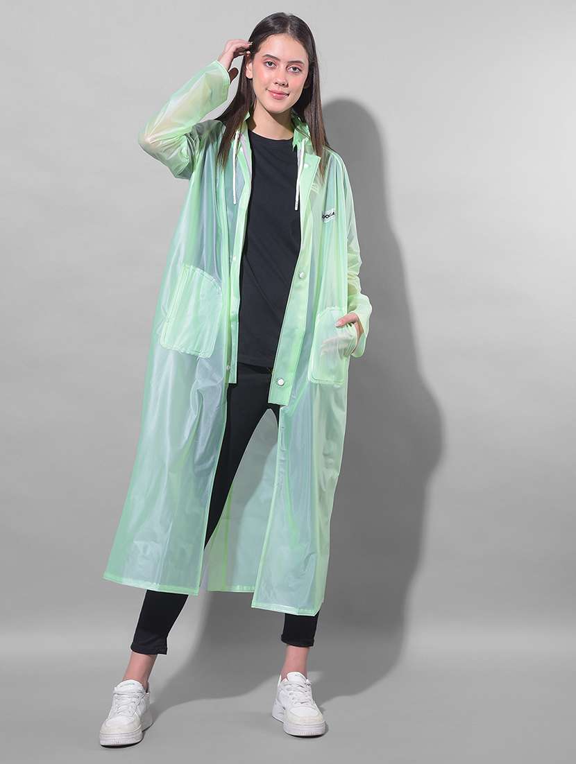 women solid long sleeves raincoat - 22557751 -  Standard Image - 2