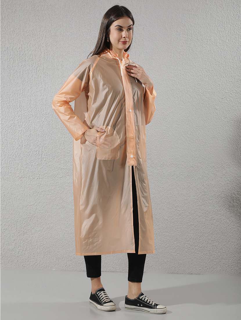 women solid long sleeves raincoat - 22557752 -  Standard Image - 2