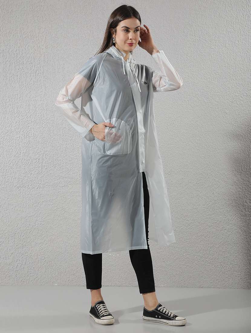women self design long sleeves raincoat - 22557780 -  Standard Image - 2