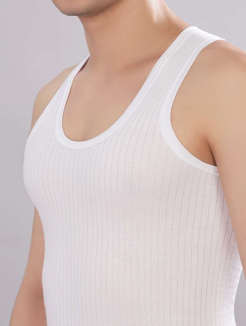 men pack of 8 solid sleeveless vest - 22557901 -  Standard Image - 2