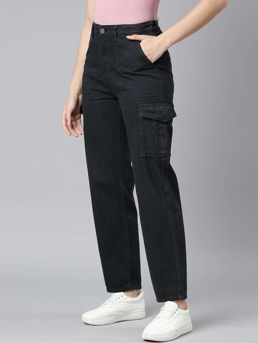 Women Washed High Rise Cargo Pant - 22558220 -  Standard Image - 2