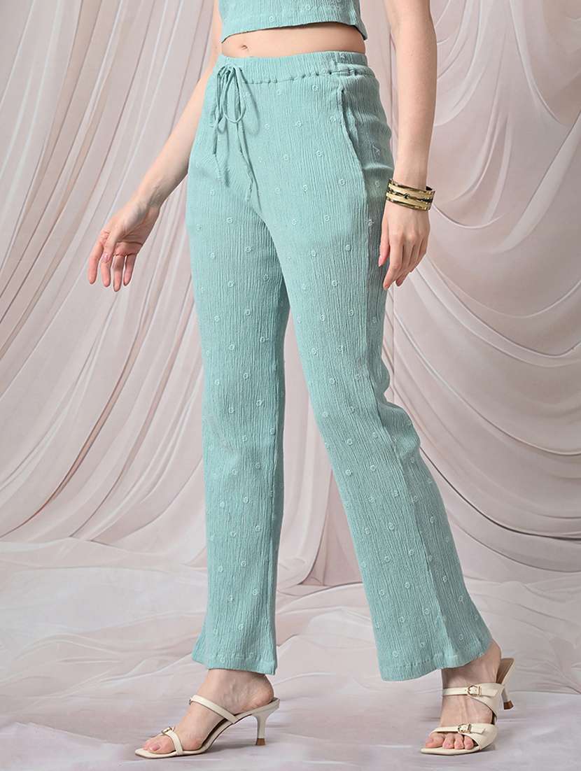 Women Embroidered Mid Rise Straight Trouser - 22558269 -  Standard Image - 2