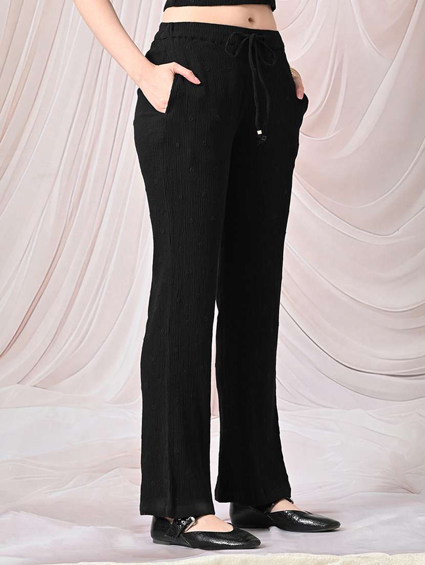 women embroidered mid rise straight trouser - 22558271 -  Standard Image - 2