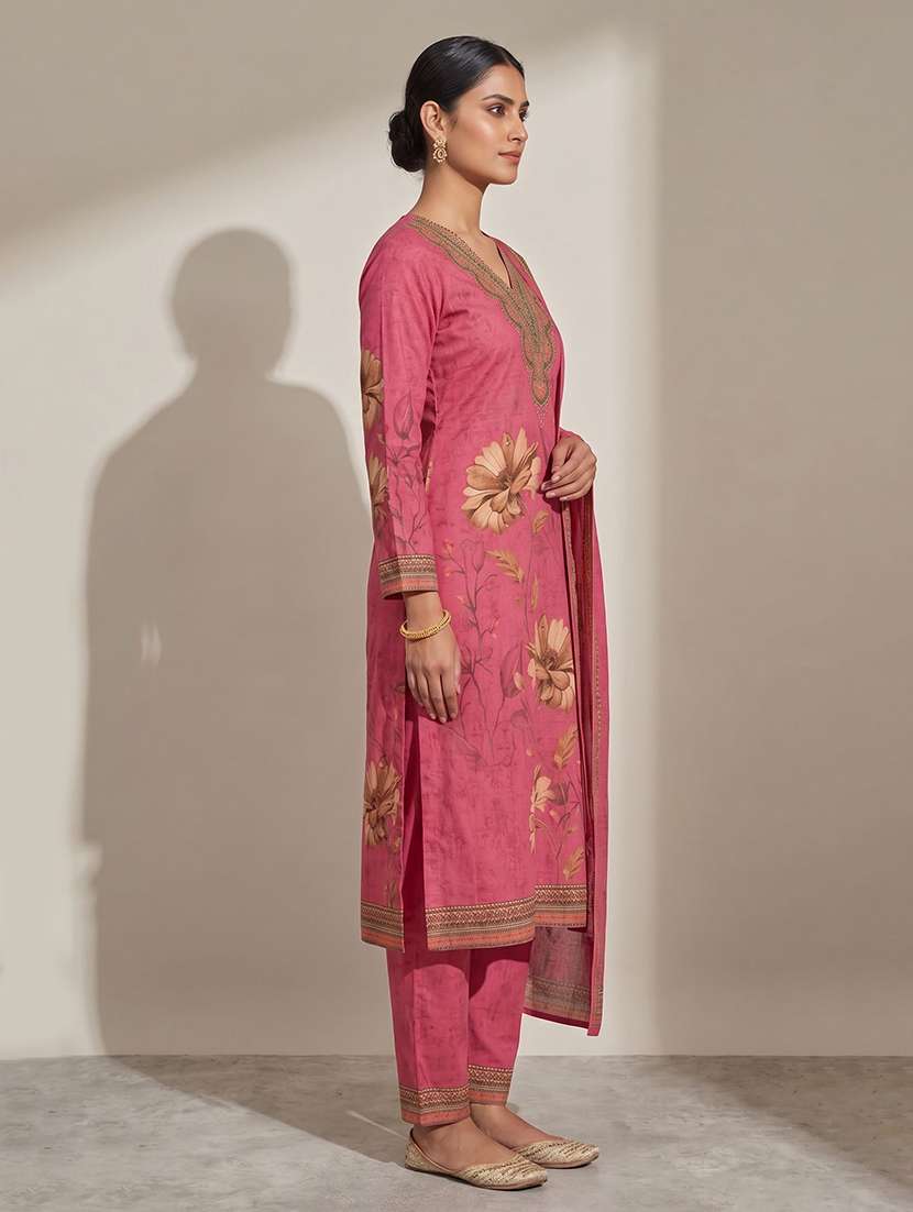 women printed long sleeve kurta pant with dupatta set - 22558334 -  Standard Image - 2