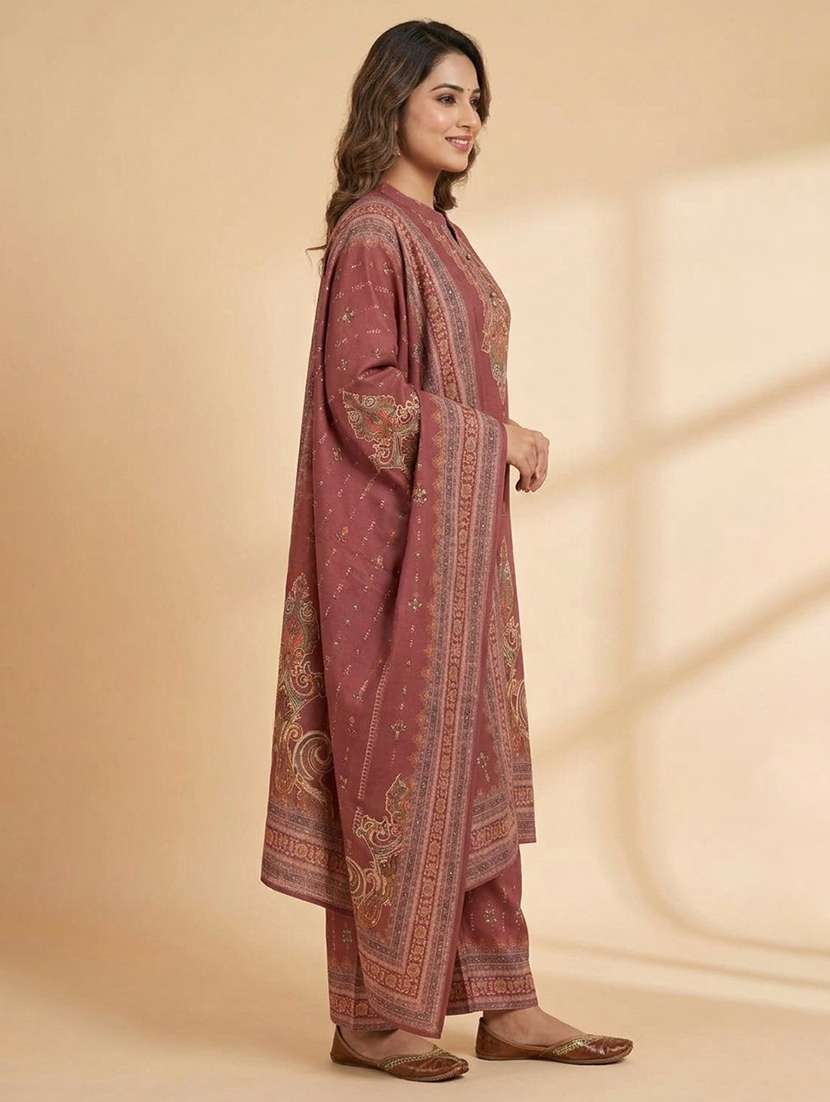 women printed long sleeve kurta pant with dupatta set - 22558335 -  Standard Image - 2