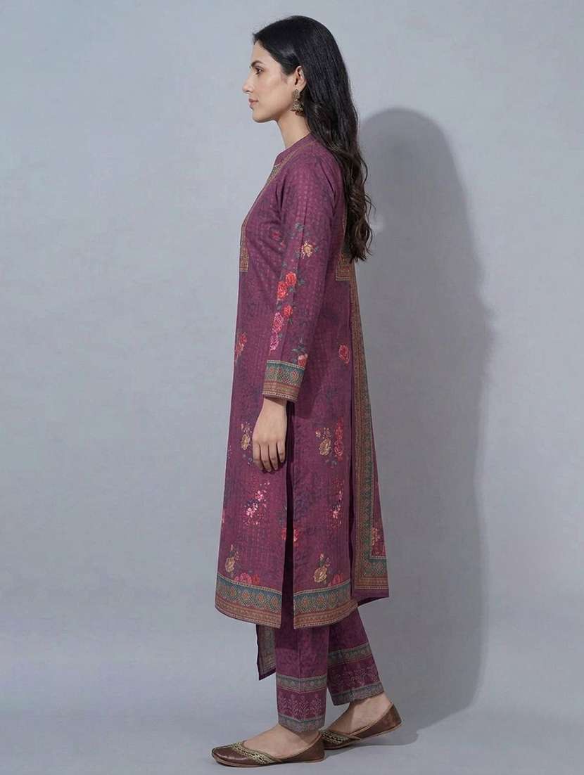 women printed long sleeve kurta pant with dupatta set - 22558336 -  Standard Image - 2