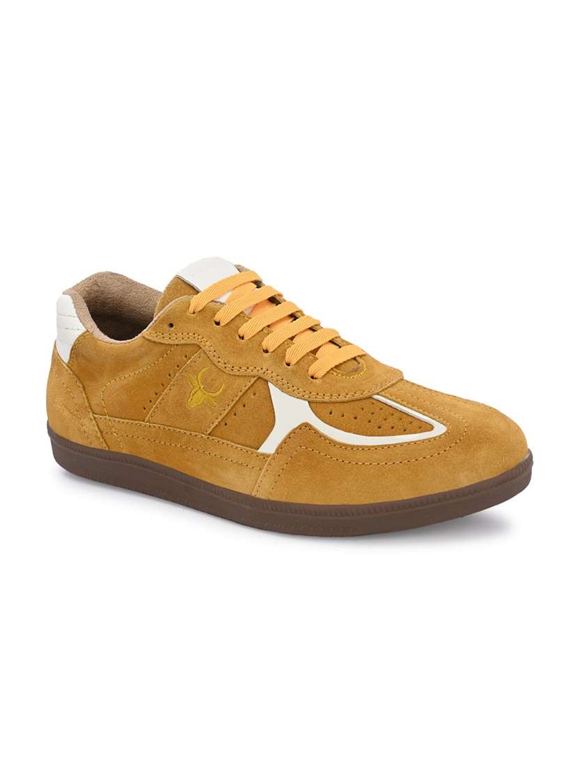 men mustard lace up sneaker - 22558505 -  Standard Image - 2