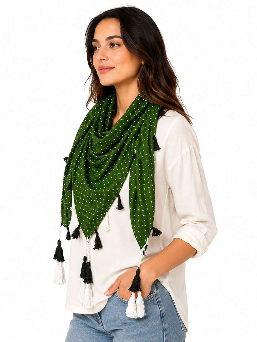 women pack of 2 printed scarf featuring with tassels - 22558507 -  Standard Image - 2