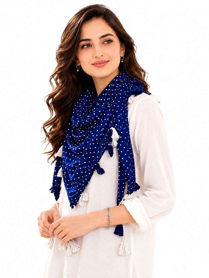 women pack of 2 printed scarf featuring with tassels - 22558518 -  Standard Image - 2