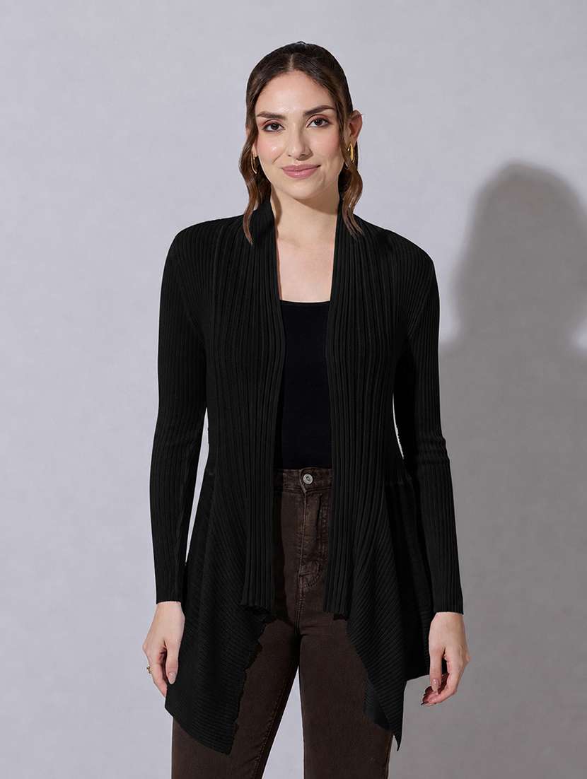 women self design long sleeves shrug - 22558581 -  Standard Image - 2