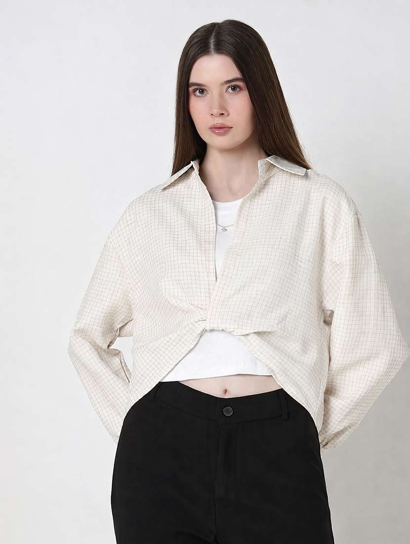 Women Printed Long Sleeves High Low Top - 22558588 -  Standard Image - 2