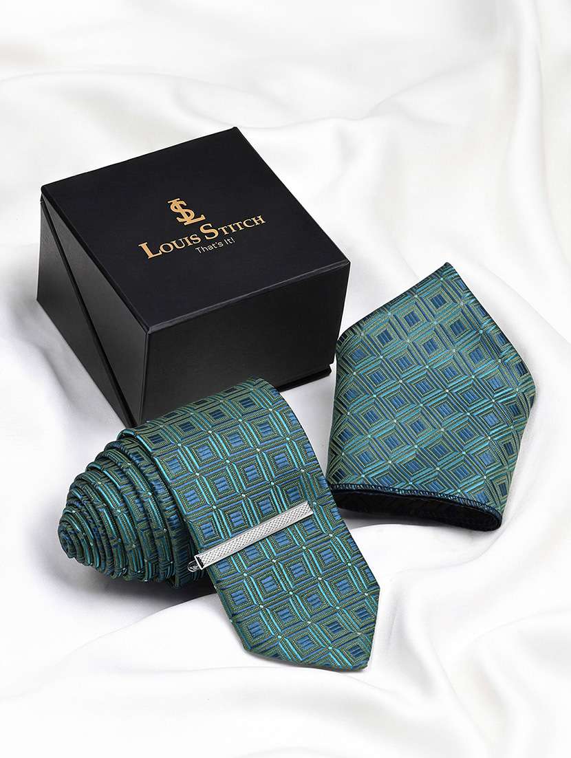 men necktie and pocket square gift box set