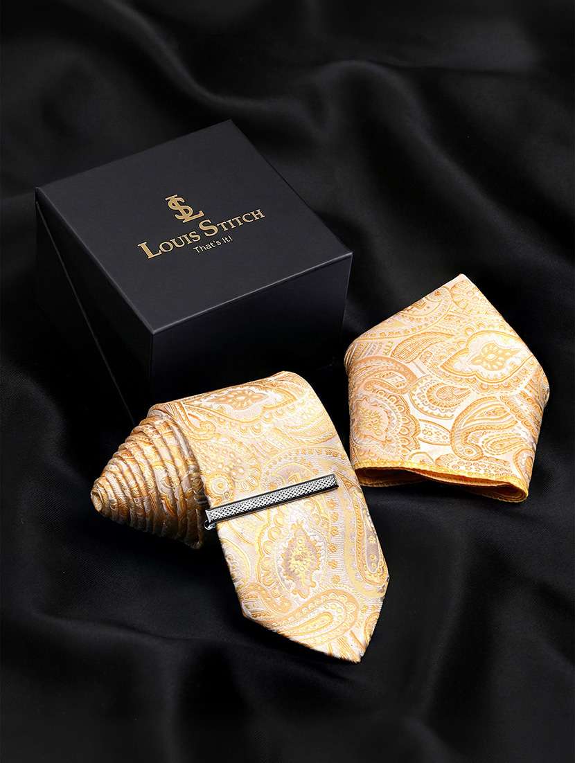 men necktie and pocket square gift box set