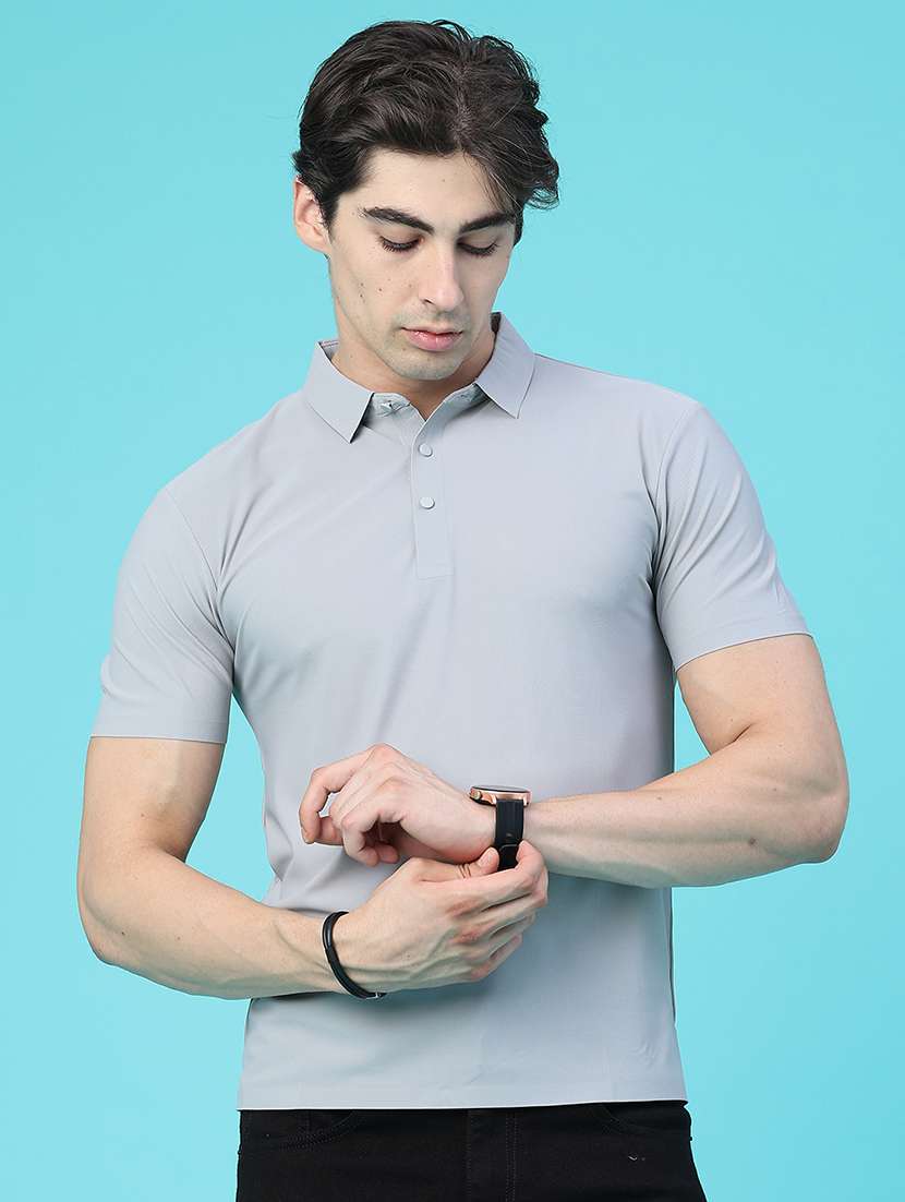 men solid short sleeve slim fit polo t-shirt - 22561126 -  Standard Image - 2