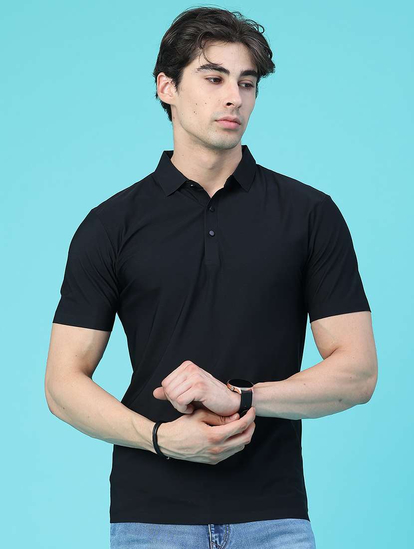 men solid short sleeve slim fit polo t-shirt - 22561129 -  Standard Image - 2